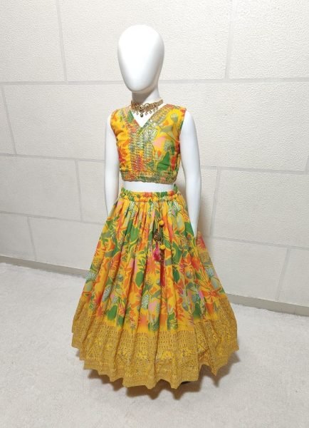 Trending Sequins Embroidered Girls Lehenga Choli Girls Wear