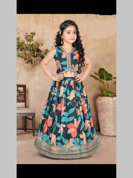 Trending Sequins Embroidered Girls Lehenga Choli  Girls Wear