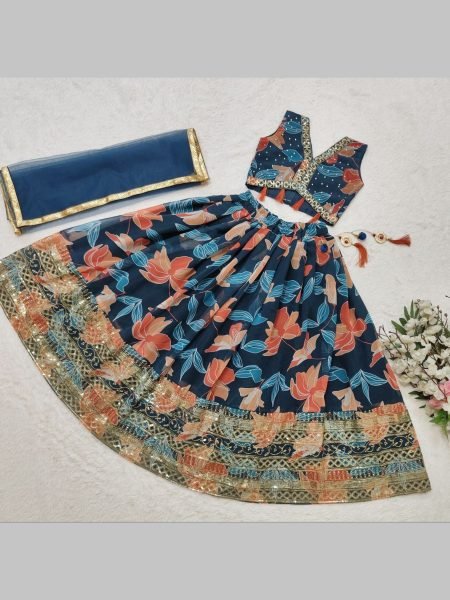 Trending Sequins Embroidered Girls Lehenga Choli  Girls Wear