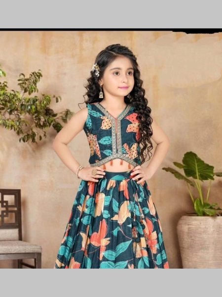 Trending Sequins Embroidered Girls Lehenga Choli  Girls Wear
