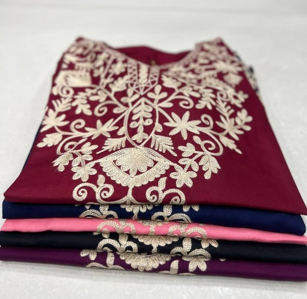 Trending Short Length Kurti with Embroidery Work For Regular Wear Tunics kurti