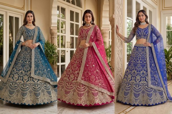 Trending Teal Blue Net Embroidery Sequence Coding Designer Work Lehenga Choli Bridal Lehenga Choli