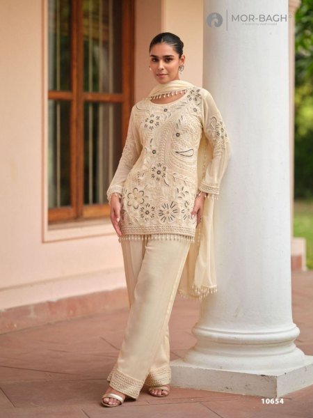 Trending White Georgette Suit Set for Women Latest Collection Salwar Kameez