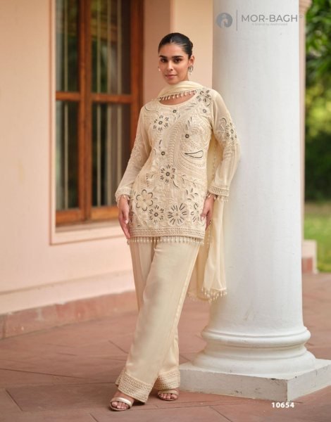 Trending White Georgette Suit Set for Women Latest Collection Embroidery Suits Wholesale