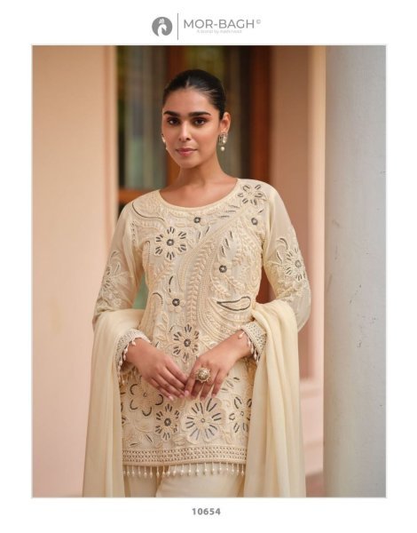 Trending White Georgette Suit Set for Women Latest Collection Embroidery Suits Wholesale