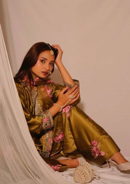 Trendsetter  Yellow Japan Satin Embroidered Top Designer Farshi Salwar Suit With Embroidery Dupatta Ready To Wear Collection