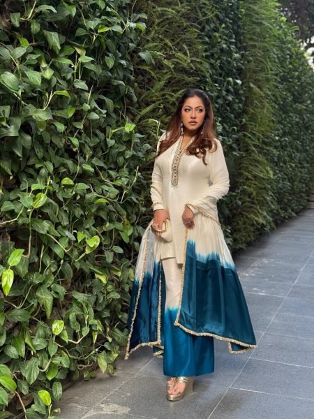 Trendwear Roman Glass Embroidery Dori Work with Fancy Sleeves Plazzo Set and Lace Border Dupatta Ready To Wear Collection