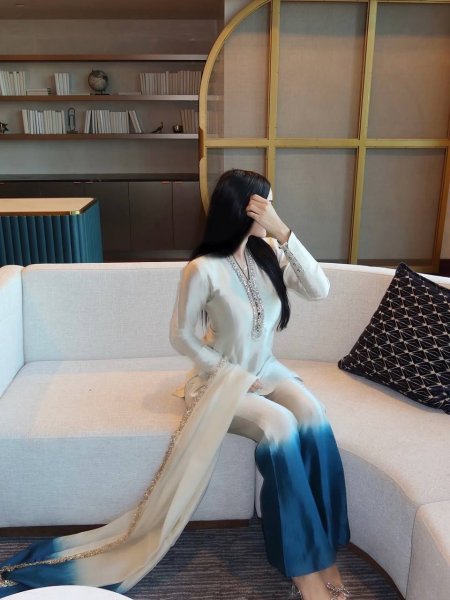 Trendwear Roman Glass Embroidery Dori Work with Fancy Sleeves Plazzo Set and Lace Border Dupatta Ready To Wear Collection