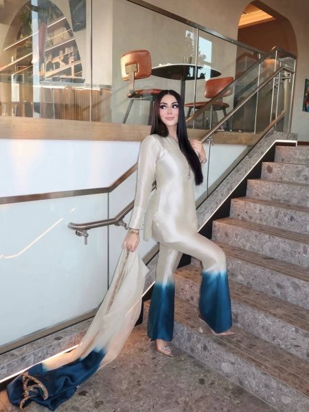 Trendwear Roman Glass Embroidery Dori Work with Fancy Sleeves Plazzo Set and Lace Border Dupatta Ready To Wear Collection