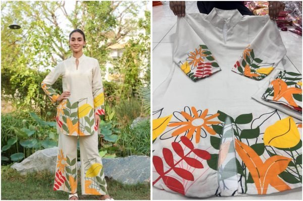 Trendy Cotton Silk Co ord Set with Digital Floral Print Best for Summer Wear CO ORD Sets