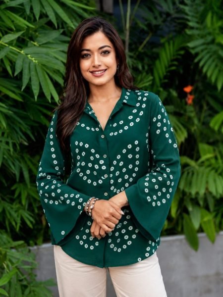 Trendy Green Women   s Japan Satin Digital Printed Shirt at Wholesale Rate Tunics kurti