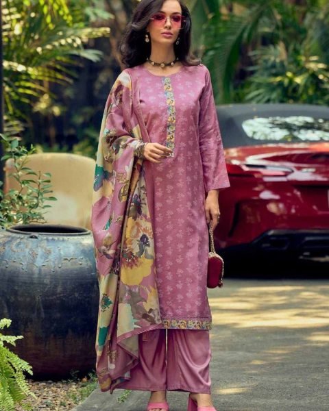 Trendy Muslin Digital Printed Kurti Set with Micro Crepe Pant and Dupatta For Casual Gatherings 