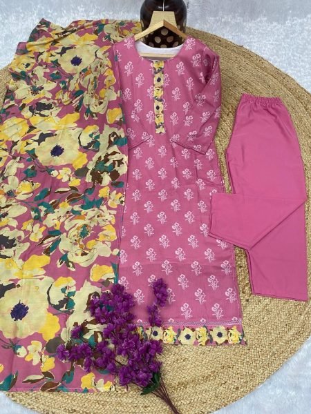 Trendy Muslin Digital Printed Kurti Set with Micro Crepe Pant and Dupatta For Casual Gatherings  Straight Cut Long Kurtis