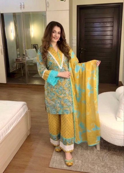 Trendy Musterd Yellow Printed Cambric Cotton Farshi Palazzo Set For Office Wear Ready To Wear Collection