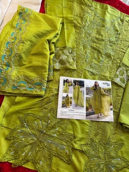  Trendy Pakistani Party Wear Pant Style Suits Johra Cambric Cotton Embroidered Collection at Wholesale Prices Pakistani Suits Wholesale