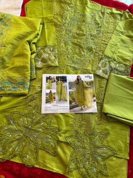  Trendy Pakistani Party Wear Pant Style Suits Johra Cambric Cotton Embroidered Collection at Wholesale Prices Pakistani Suits Wholesale