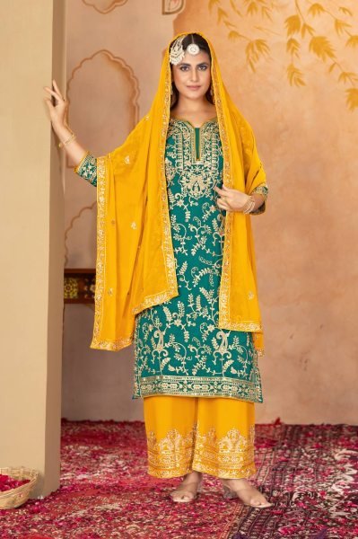 Trendy Party Wear Palazzo Suit in Georgette with Heavy Embroidery Wedding Special Edition Ready To Wear Collection
