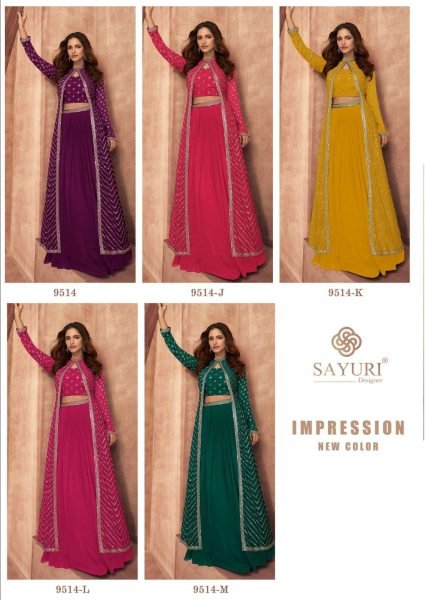 Trendy Pink Indo Western Skirt Top With a Jacket From The Sayuri Designer Wedding Bridal Dress Wholesale