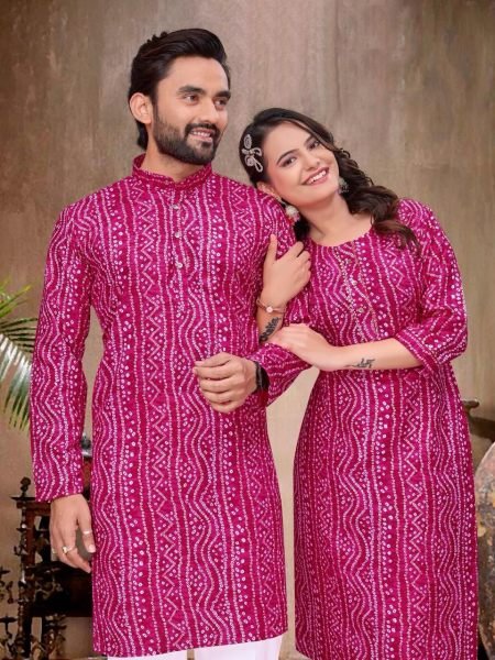 Trendy Pink Matching Outfit for Couples Festive Collection Couple Combo collection 