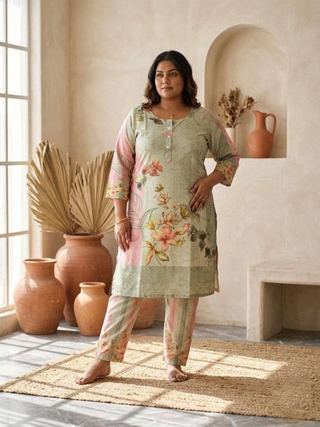 Trendy Pista Stylish Plus Size Kurti Collection with Vibrant Digital Print Design Kurtis