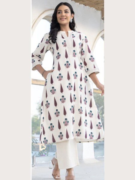 Trendy Red Poly Rayon Printed Kurti Plazzo Set at Wholesale Rate for Reseller  Kurti With Bottom Wholesale