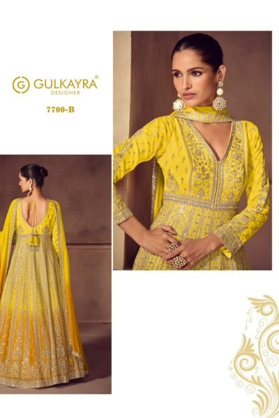 Trendy Yellow Real Chinon Embroidery Work Top with Matching Dupatta at Manufacturer  Anarakali Gown Wholesale