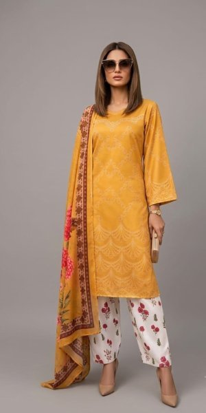 Trendy Yellow Satin Kurti with Palazzo and Designer Chinnon Silk Dupatta Pakistani Suits Wholesale