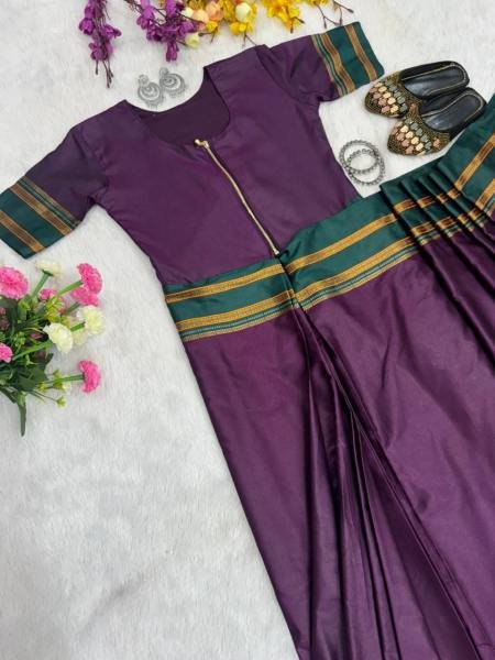 Trendy Zip n Go Lichi Silk Saree Set with Jacquard Work and Dupatta at Manufacturer Rate Ready To Wear Saree 