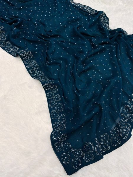 Two Tone Jimichu Saree with Diamond Zarkan   Fancy Lace Border Big Sales Dealer JIMMY CHOO SAREE