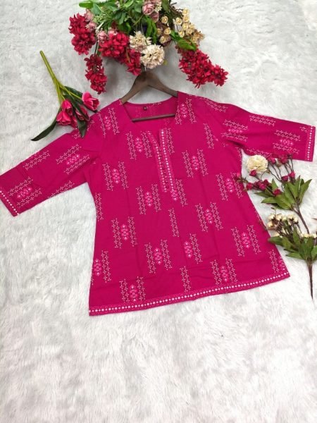 Ultra Premium 60  60 Cotton Jaipuri Print Short Kurti for Resellers and Retailers Tunics kurti