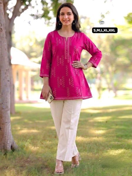 Ultra Premium 60  60 Cotton Jaipuri Print Short Kurti for Resellers and Retailers Tunics kurti