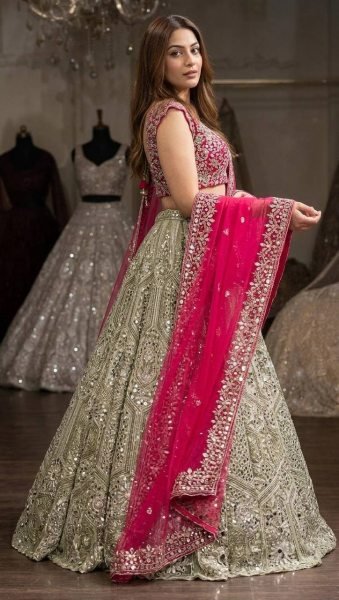 Unbeatable Grey Designer Faux Georgette Lehenga with Thai Silk Blouse and Net Dupatta Designer Lehenga Choli