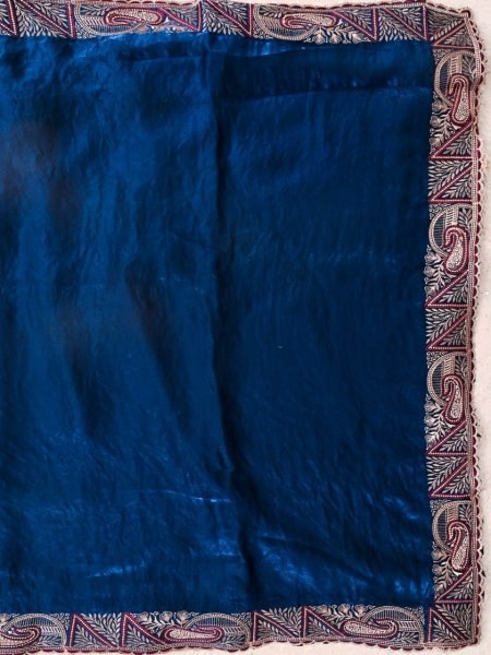 Unbeatable Navy Blue Designer Soft Fendy Satin Saree with Heavy Embroidered Blouse Designer Wedding Sarees Wholesale