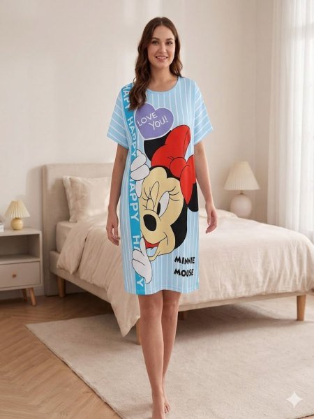 Unbeatable Sky Blue T-Shirt Nightwear Collection for Daily Comfort Wear Kurtis