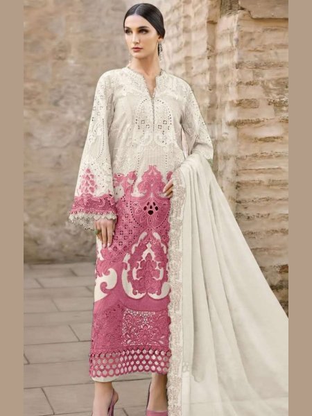 Unbeatable White Wedding Special Chiffon Salwar Kameez with Khatli and Sequence Work 