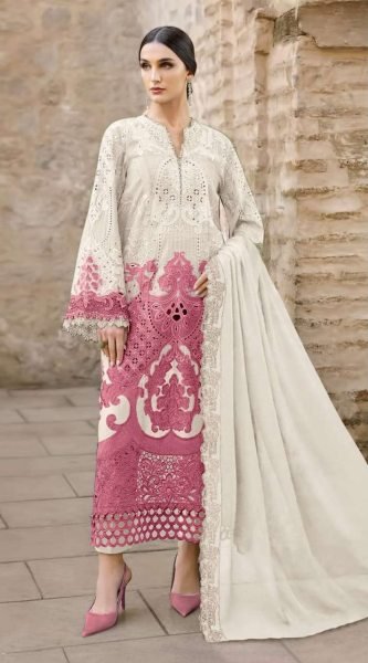 Unbeatable White Wedding Special Chiffon Salwar Kameez with Khatli and Sequence Work Pakistani Suits Wholesale