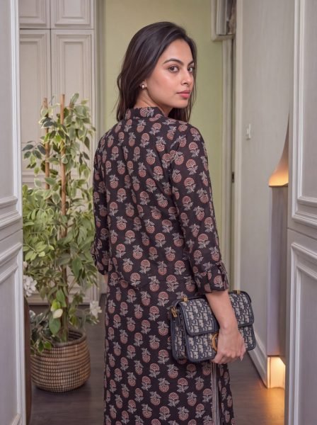 Unique Black Premium Cotton Printed Kurti Set with Comfortable Matching Pant Printed Kurtis