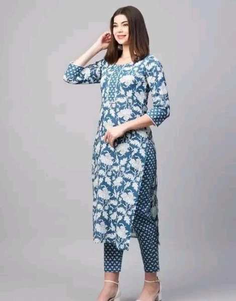 Unique Cotton Digital Print Kurti Pant Set for Daily wear  Printed Kurtis