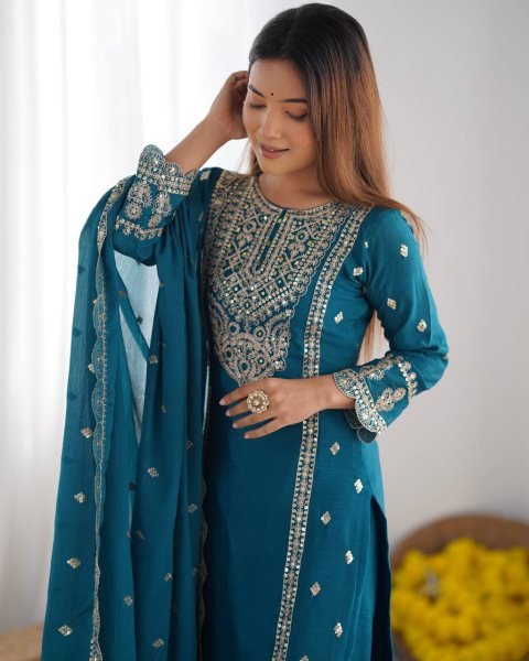 Unique Designer Fancy Heavy Embroidery Work Suits And Dupatta For Women Ready To Wear Collection