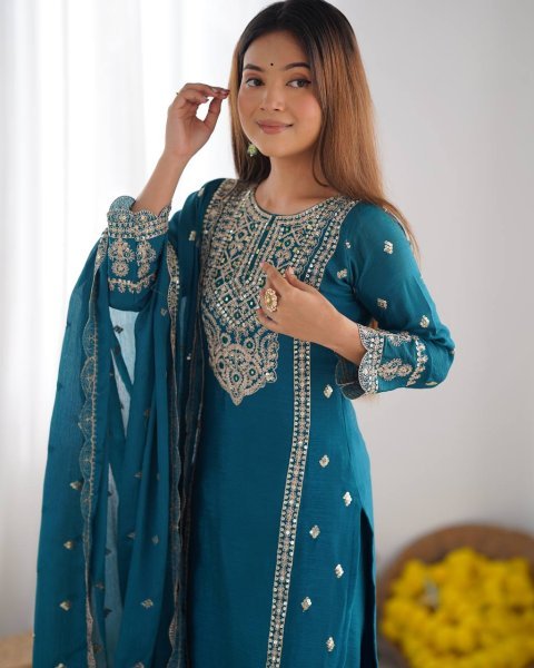 Unique Designer Fancy Heavy Embroidery Work Suits And Dupatta For Women Ready To Wear Collection