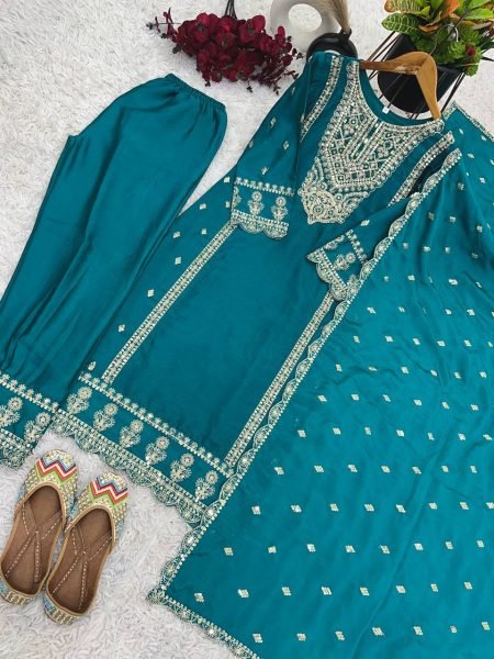 Unique Designer Fancy Heavy Embroidery Work Suits And Dupatta For Women Ready To Wear Collection