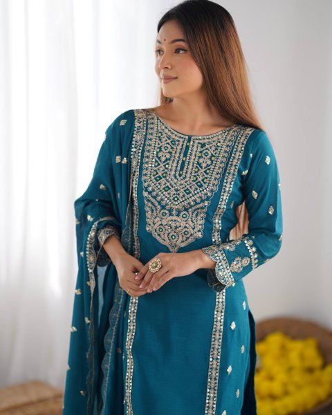 Unique Designer Fancy Heavy Embroidery Work Suits And Dupatta For Women Ready To Wear Collection