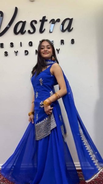 Unique Faux Georgette Thread and Sequence Work Suit with Fancy Lace Dupatta for Night Party Wear Ready To Wear Collection