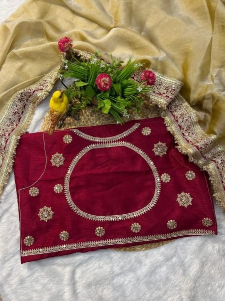 Unique Golden Mocha Silk Saree with Fancy Lace Border and Zari Dori Blouse Silk Sarees Wholesale