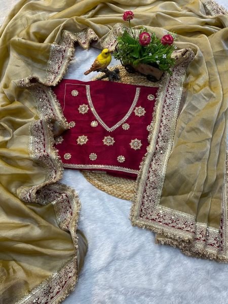 Unique Golden Mocha Silk Saree with Fancy Lace Border and Zari Dori Blouse Silk Sarees Wholesale