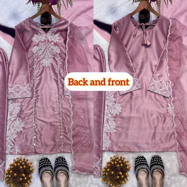 Unique Natural Crepe Farshi Salwar Set with Organza Dupatta for Resellers at Manufacturer Rate Ready To Wear Collection