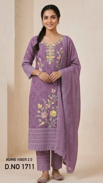 Unique Purple Boutique Style Heavy Georgette Suit Set with Embroidered Dupatta Pakistani Suits Wholesale