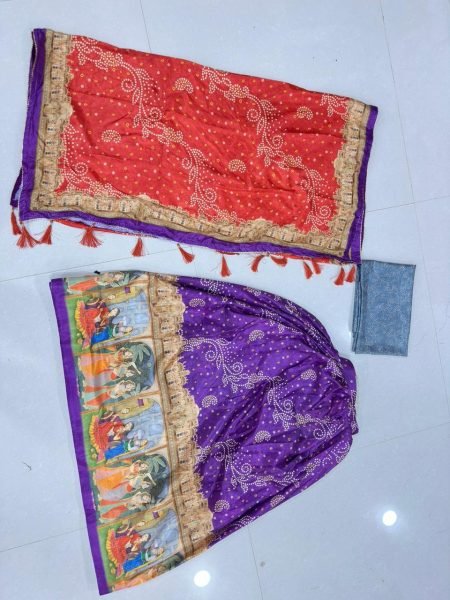 Unique Purple Digital Print Dola Silk Lehenga with Matching Blouse at Manufacturer Rate Designer Lehenga Choli