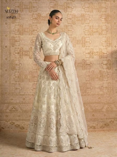 Unique White Butterfly Net Bridal Lehenga with Banglori Silk Inner for Women Bridal Lehenga Choli