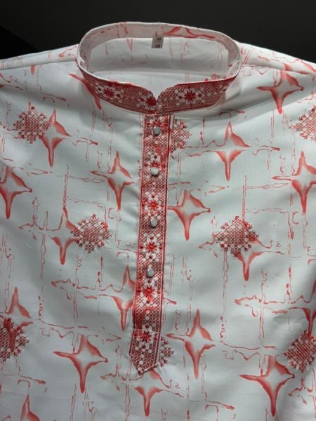 Unparalleled Pearl Pink Cotton Kurta Set With Embroidery Work For Festival Wear Boys Wear